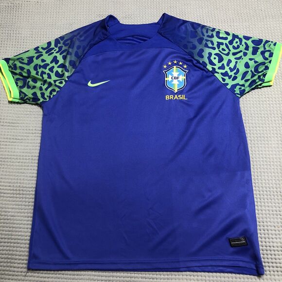 2022-23 Nike Brazil CBF Soccer JerseyXL Stadium Away Dri Fit Blue Green